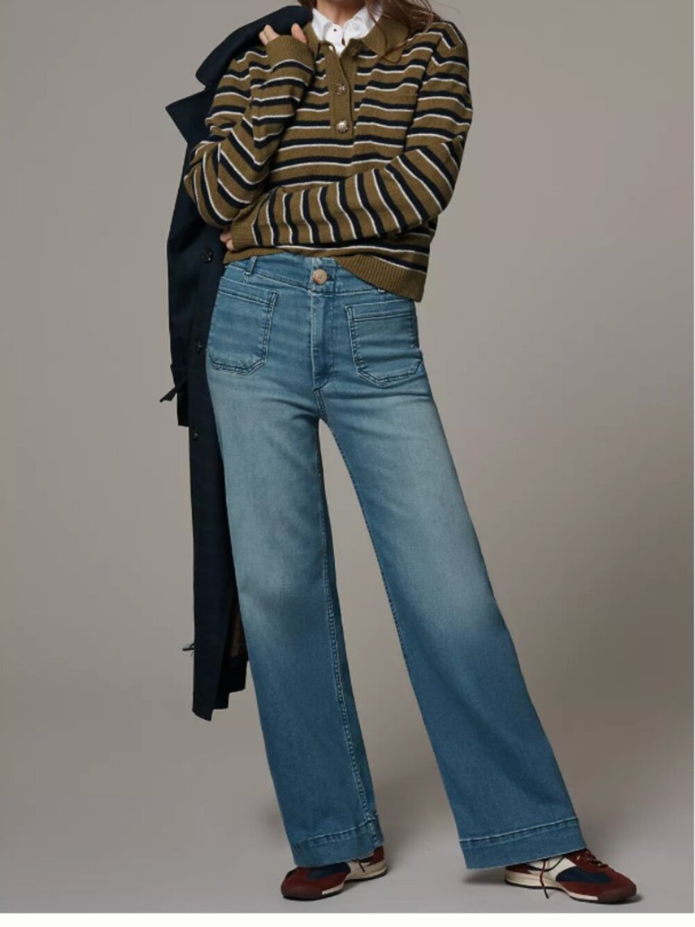 Maeve Colette High-Rise Wide-Leg Cropped Jeans